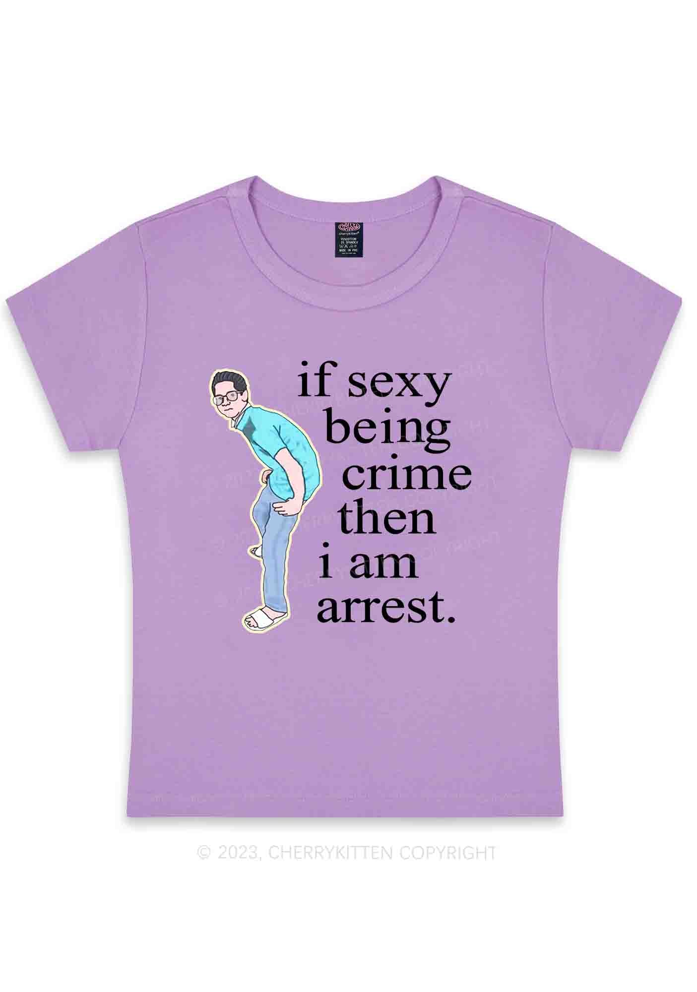 Curvy I Am Arrest Y2K Baby Tee Cherrykitten