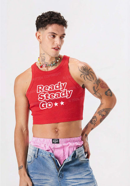 Ready Steady Go Y2K Crop Tank Top Cherrykitten