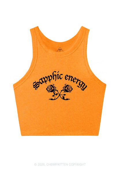 Sapphic Energy Pride Y2K Crop Tank Top Cherrykitten