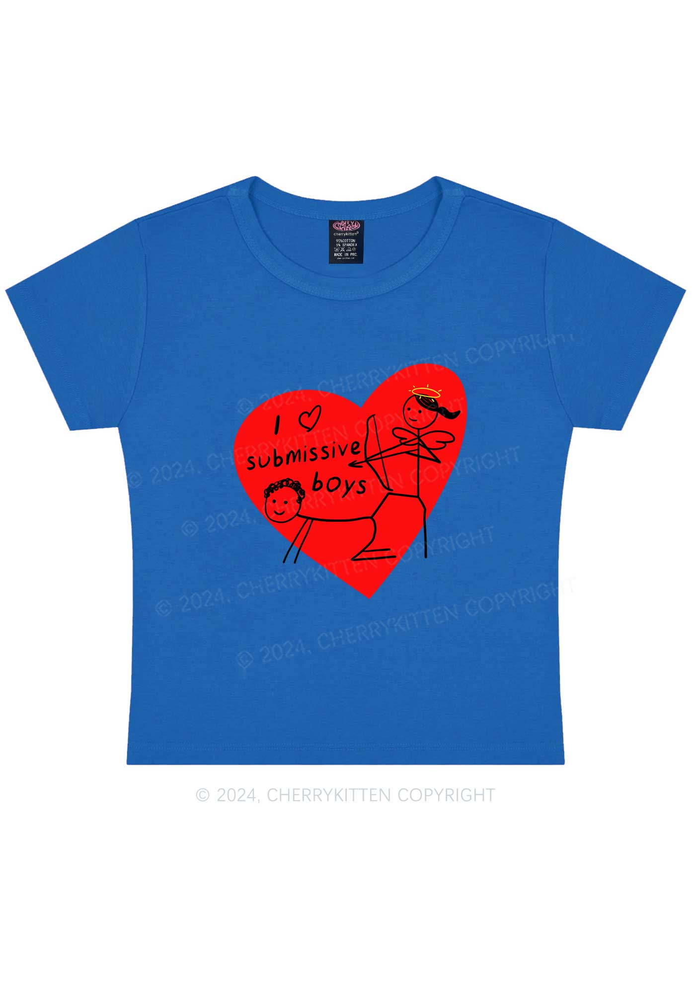 Girl Love S Boys Y2K Valentine's Day Baby Tee Cherrykitten