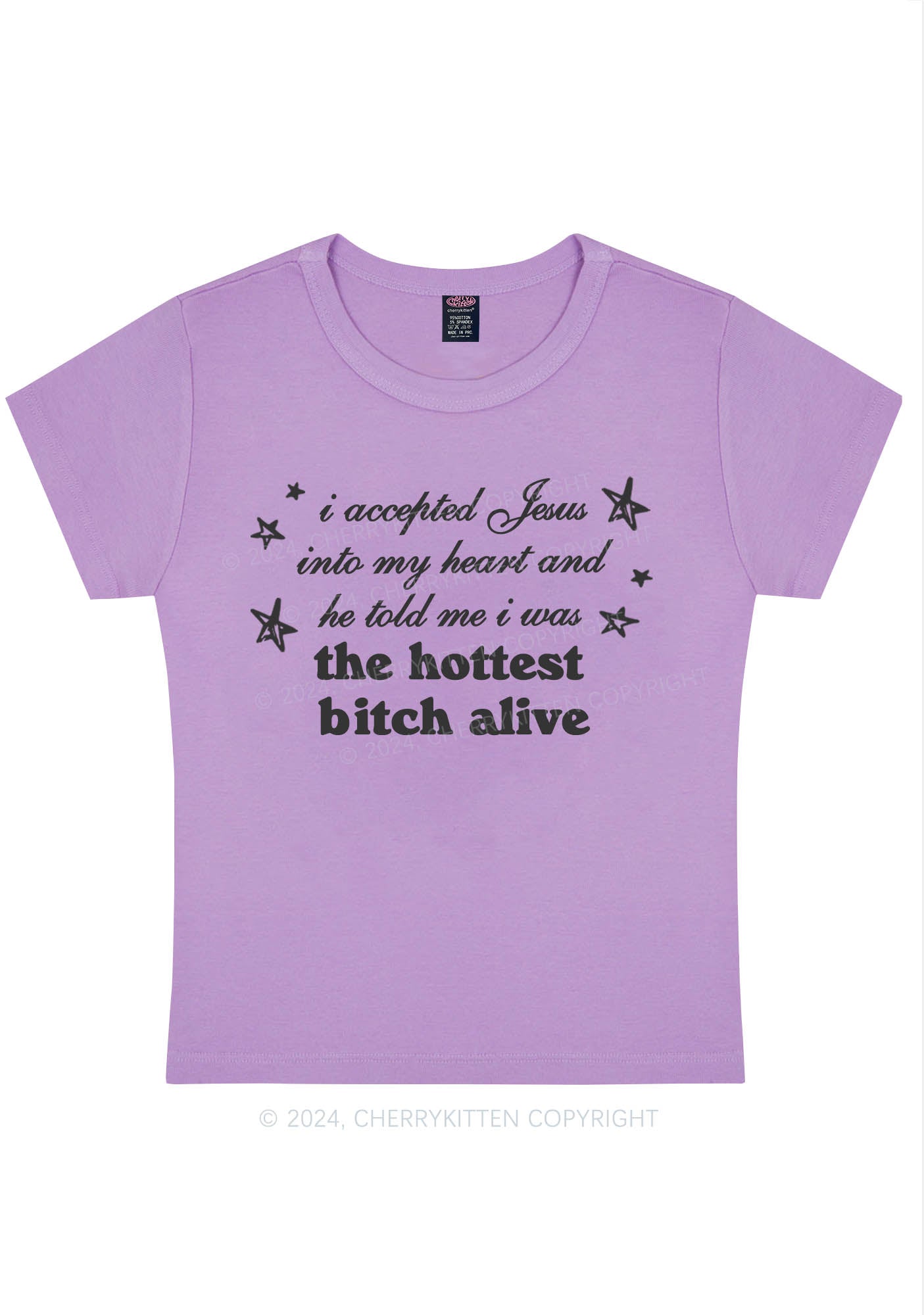 Curvy The Hottest Bxxch Y2K Baby Tee Cherrykitten