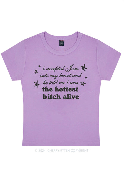 Curvy The Hottest Bxxch Y2K Baby Tee Cherrykitten