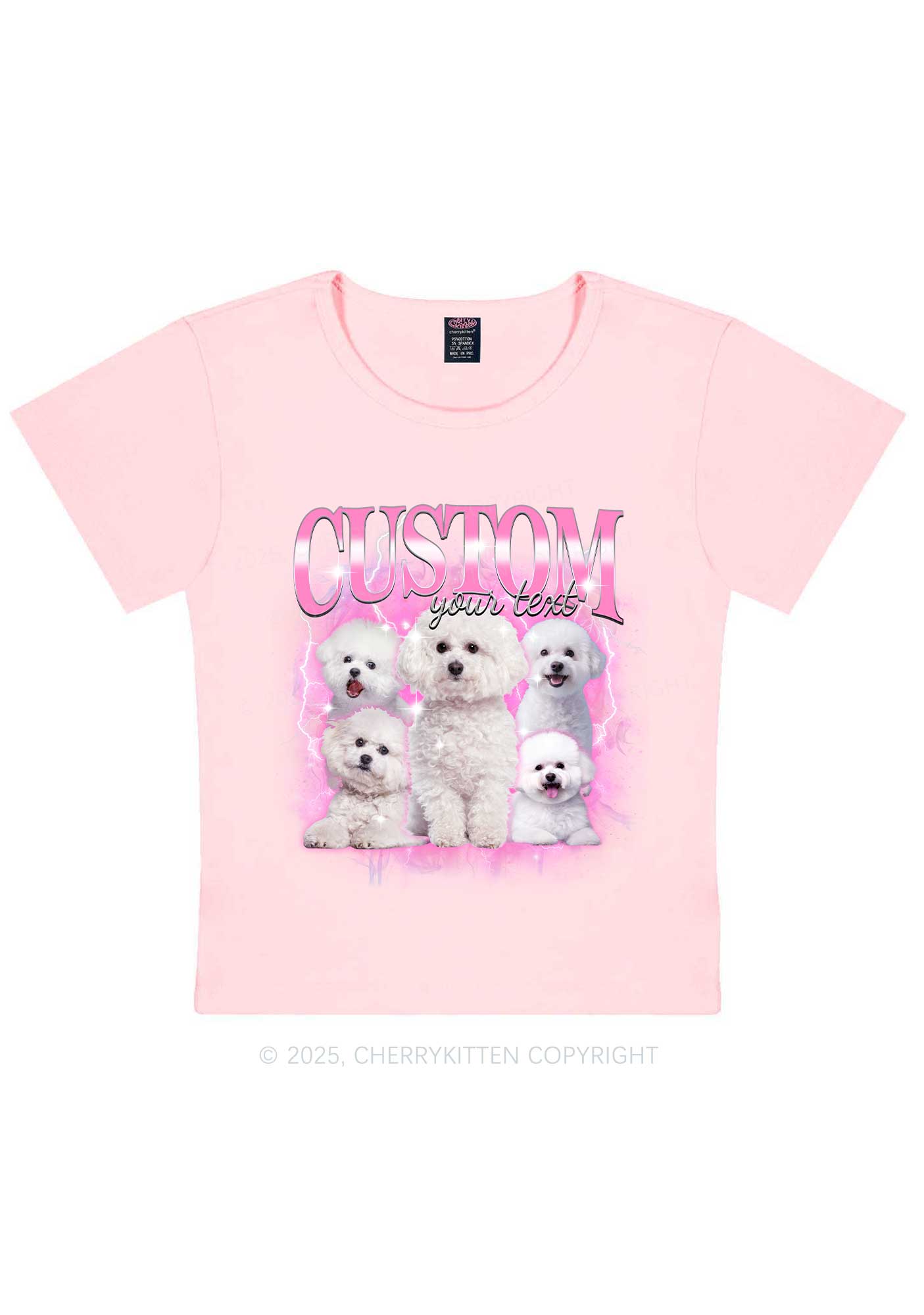 Custom Cute Puppy Photo Y2K Baby Tee Cherrykitten