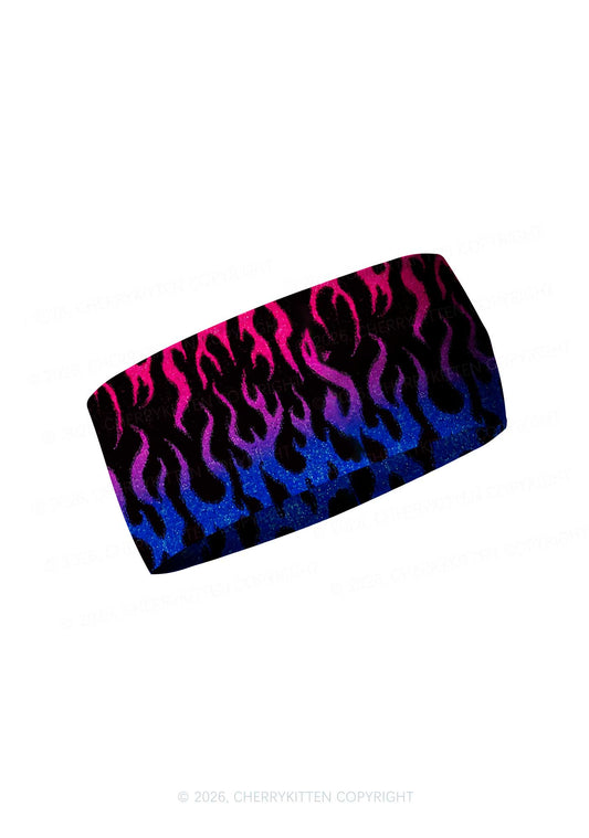 Bisexual Flame Pride Y2K Print Headband Cherrykitten