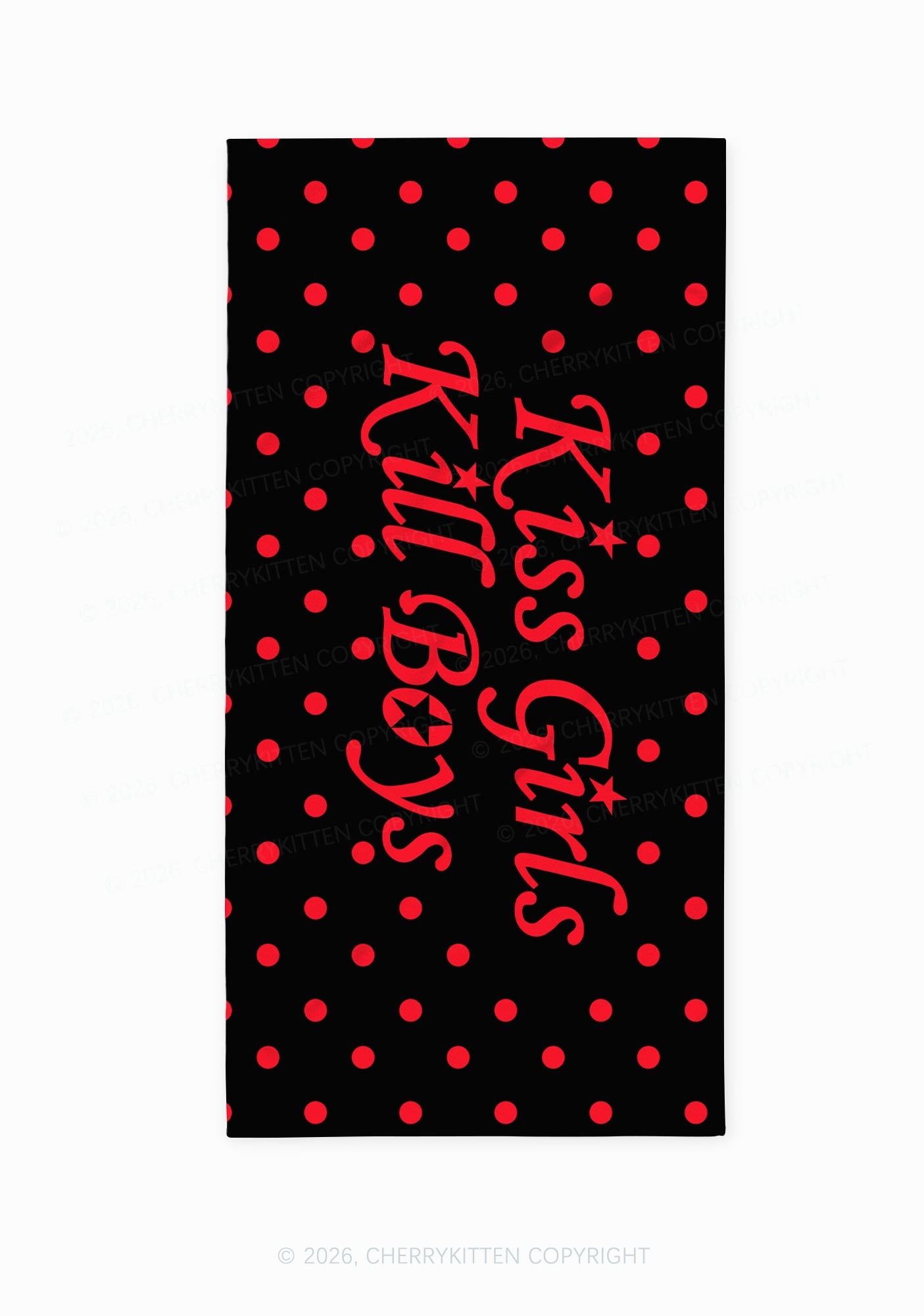 Kiss Girls Kill Boys Pride Y2K Beach Towel Cherrykitten