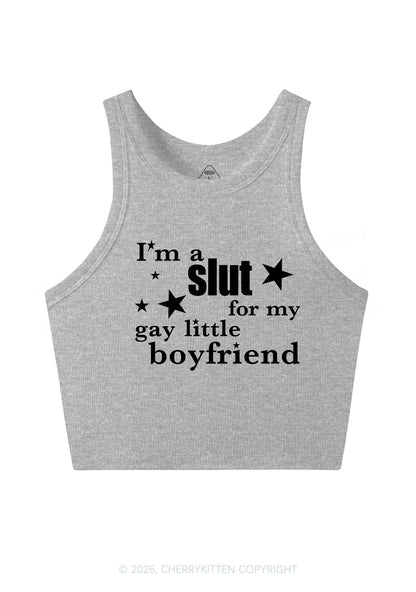 Slxt For My Gay Little BF Pride Y2K Crop Tank Top Cherrykitten