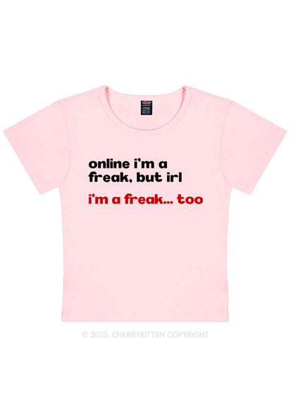 Im A Freak Y2K Baby Tee Cherrykitten