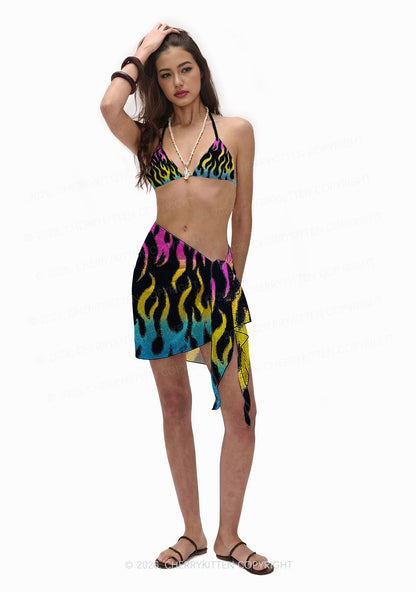 Pansexuality Flame Pride Y2K Print Bikini Set Cherrykitten