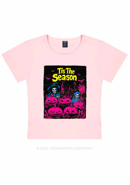 Halloween Tis The Season Skull Y2K Baby Tee Cherrykitten