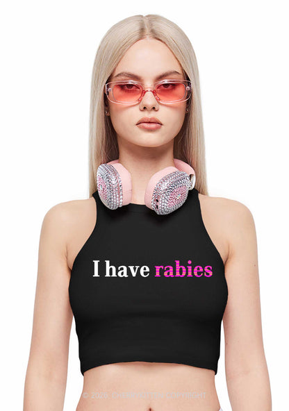 I Have Rabies Y2K Crop Tank Top Cherrykitten