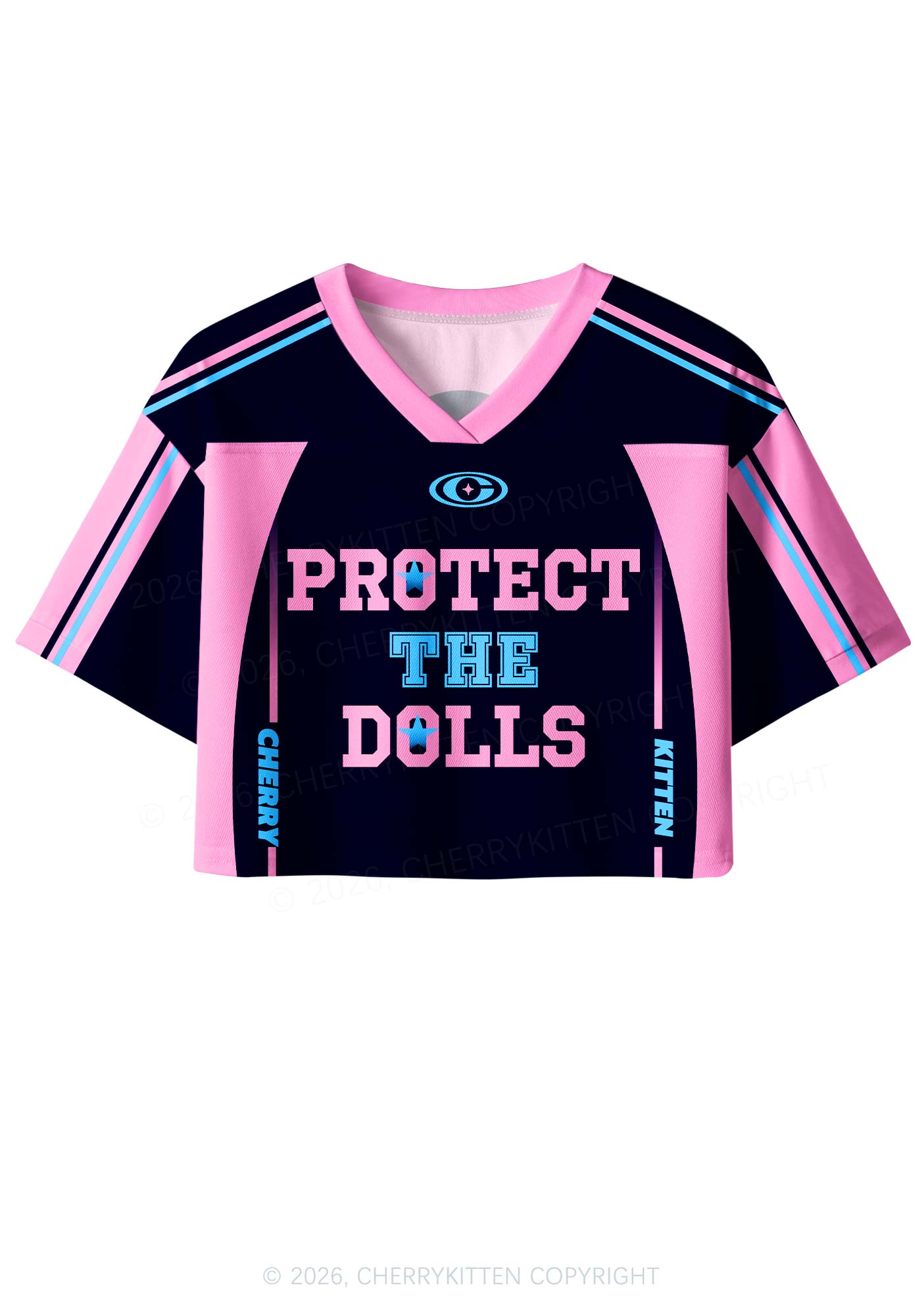 Black Protect The Dolls Pride Y2K Crop Sport Jersey Shirts Cherrykitten