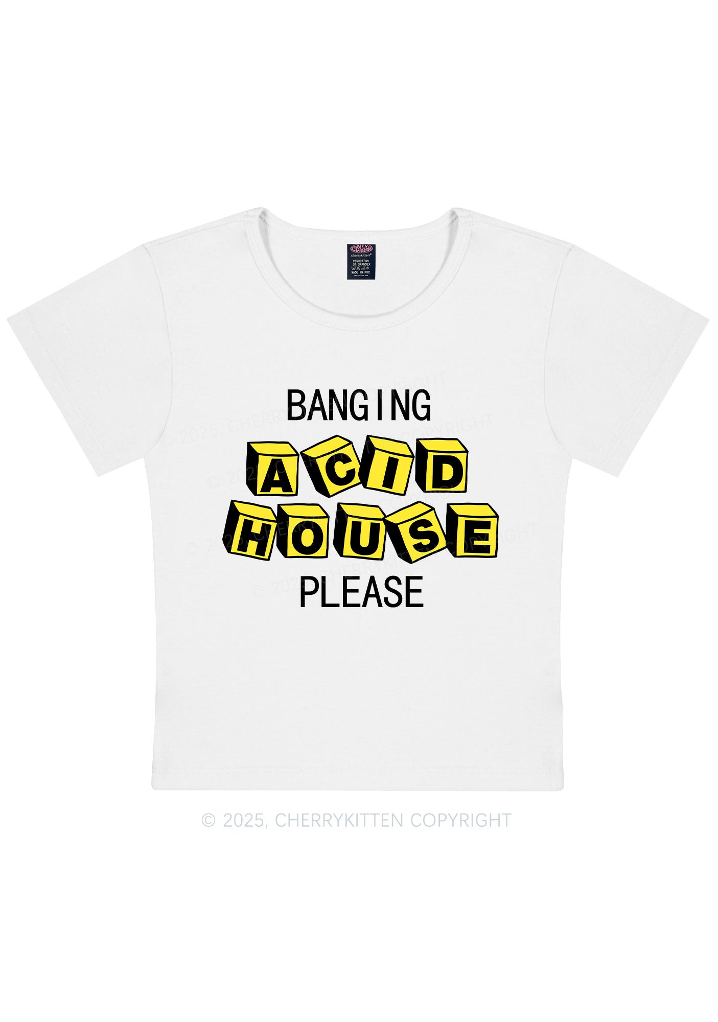 Banging Acid House Y2K Baby Tee Cherrykitten