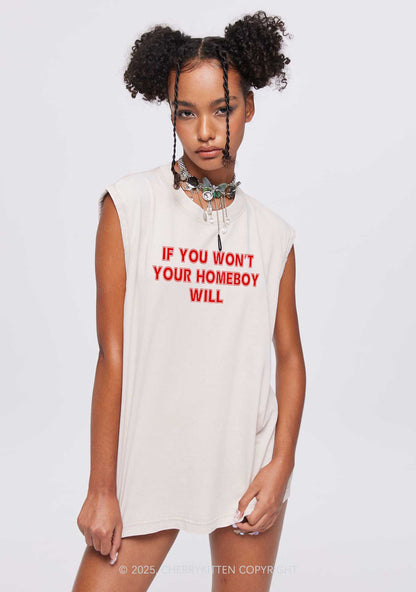 Your Homeboy Will Y2K Washed Tank Cherrykitten