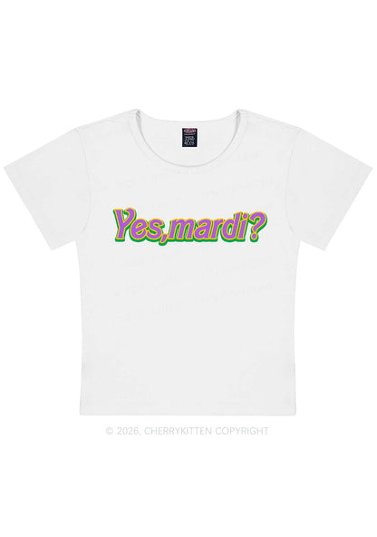 Yes Mardi Y2K Baby Tee Cherrykitten
