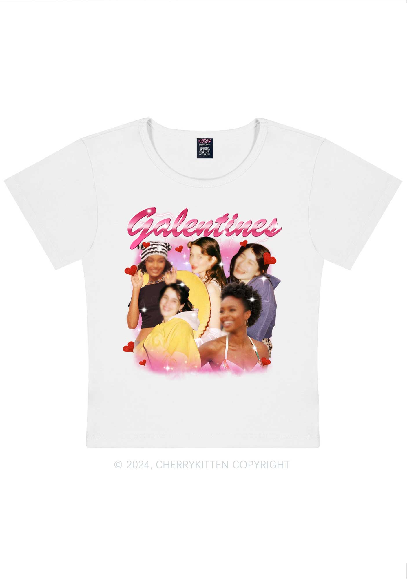 Galentines Custom Portrait Y2K Valentine's Day Baby Tee Cherrykitten