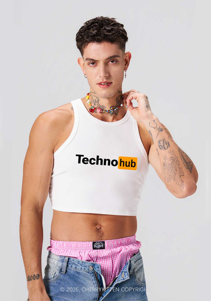 Techno Hub Y2K Crop Tank Top Cherrykitten