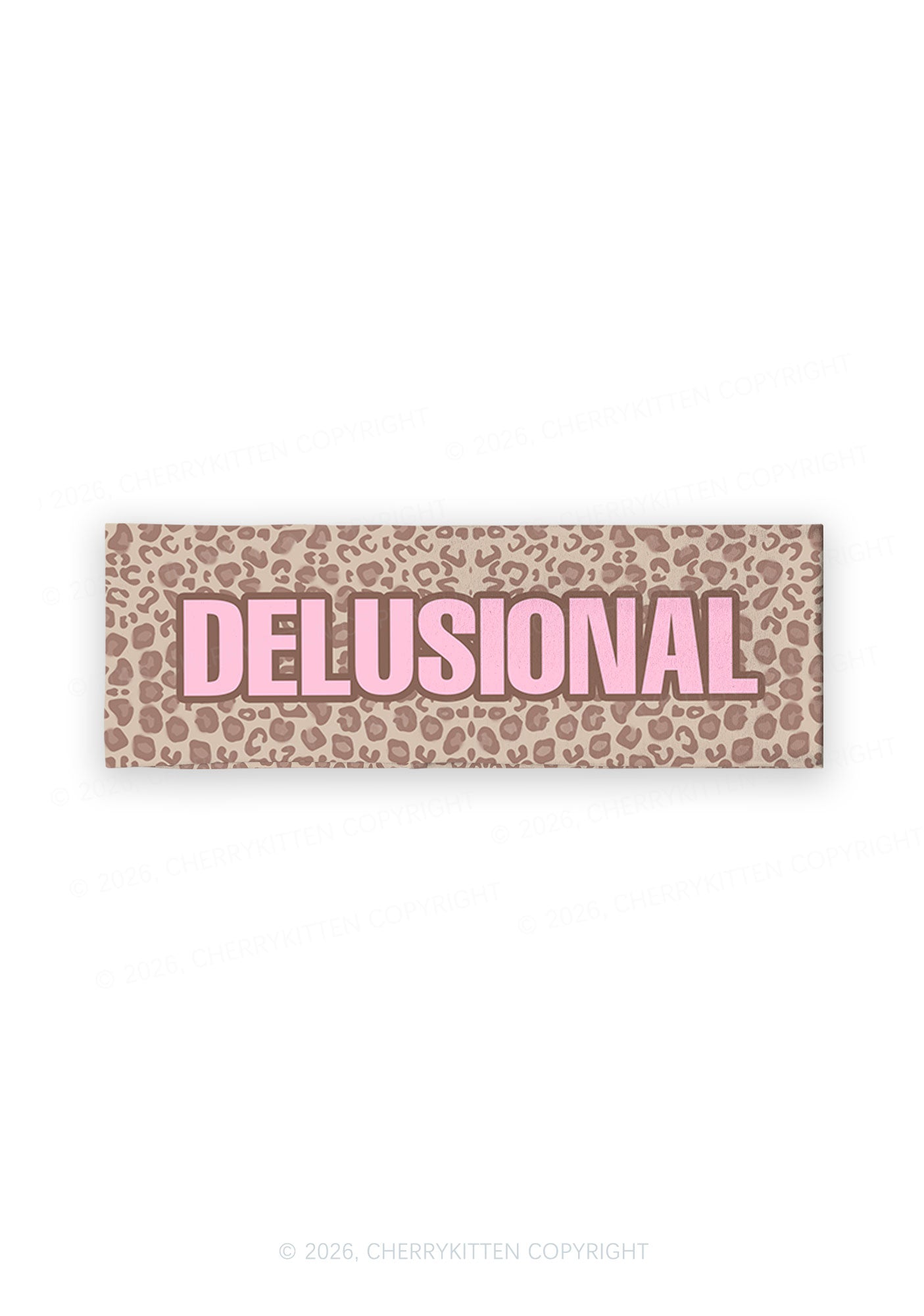Pink Delusional Leopard Y2K Print Headband Cherrykitten