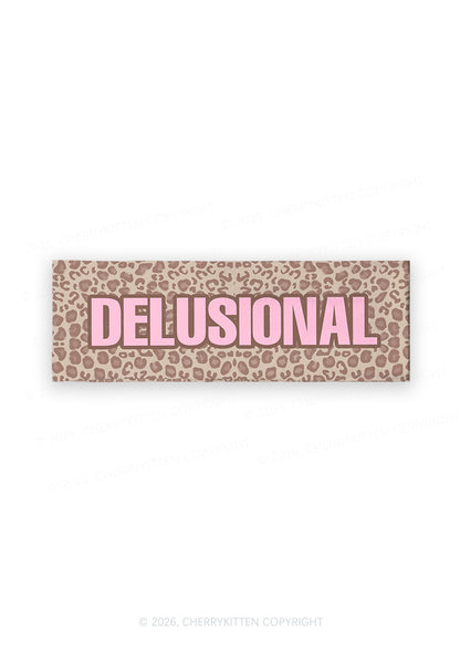 Pink Delusional Leopard Y2K Print Headband Cherrykitten