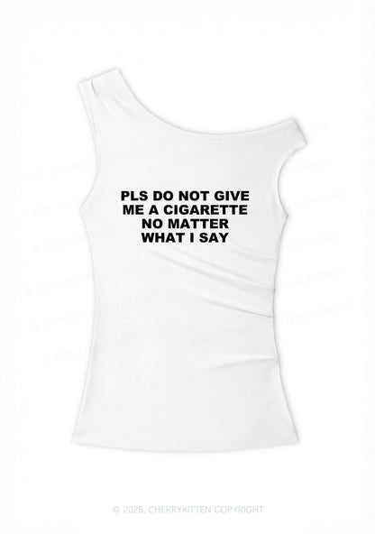 Dont Give Me Cigarette Y2K Off Shoulder Tank Top Cherrykitten