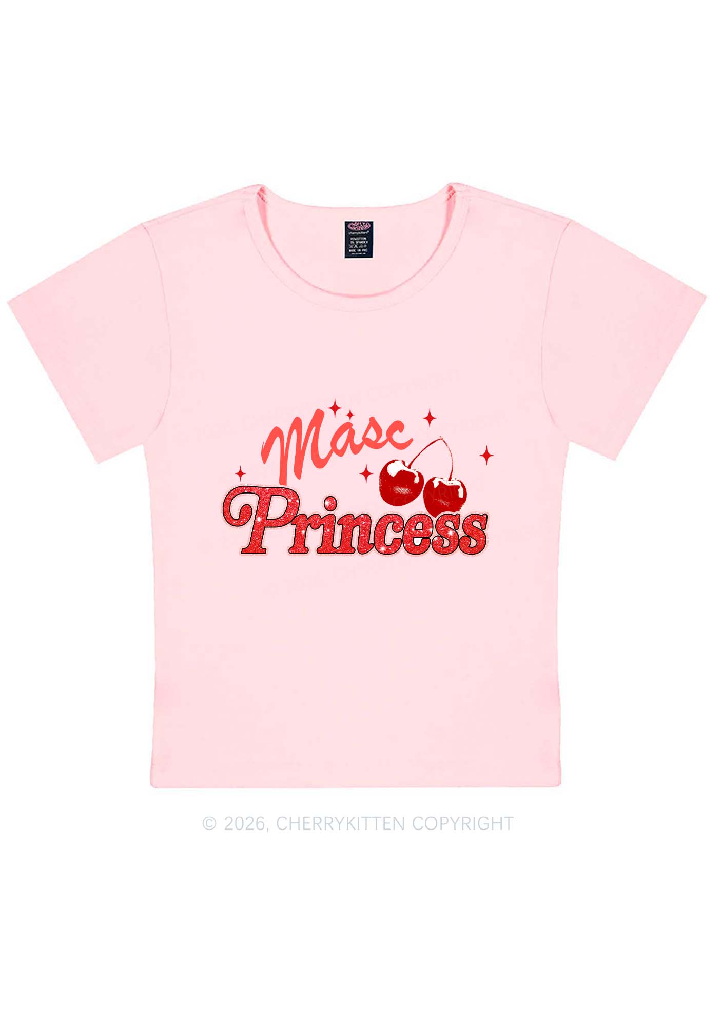 Masc Princess Cherry Pride Y2K Baby Tee Cherrykitten
