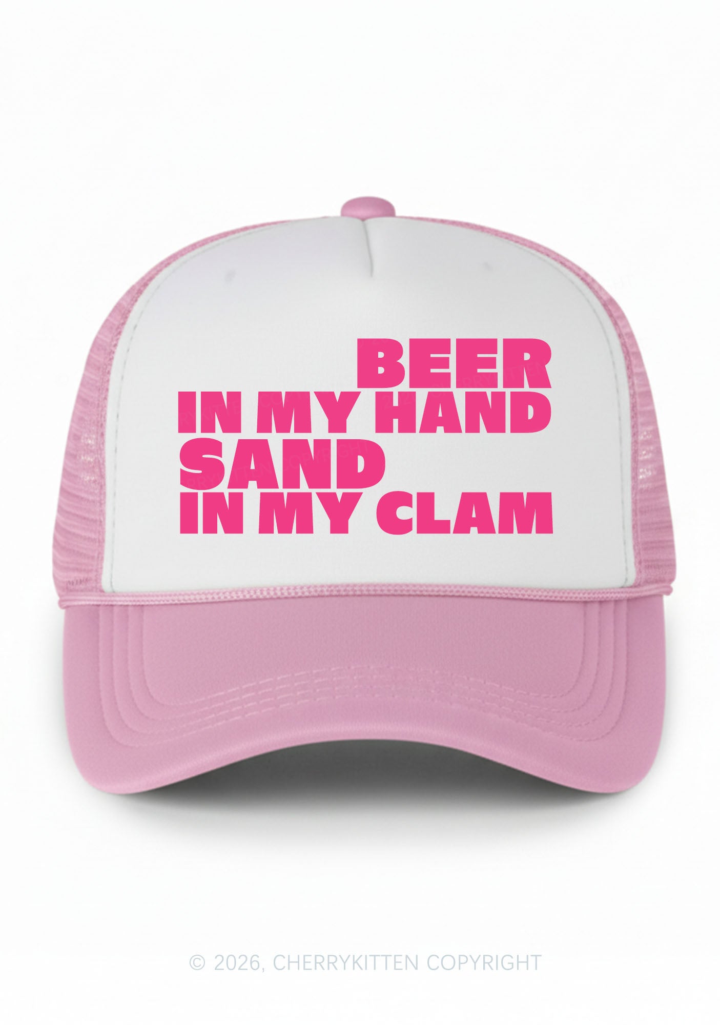 Beer In My Hand Y2K Colorblock Trucker Hat Cherrykitten
