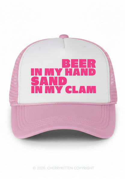 Beer In My Hand Y2K Colorblock Trucker Hat Cherrykitten
