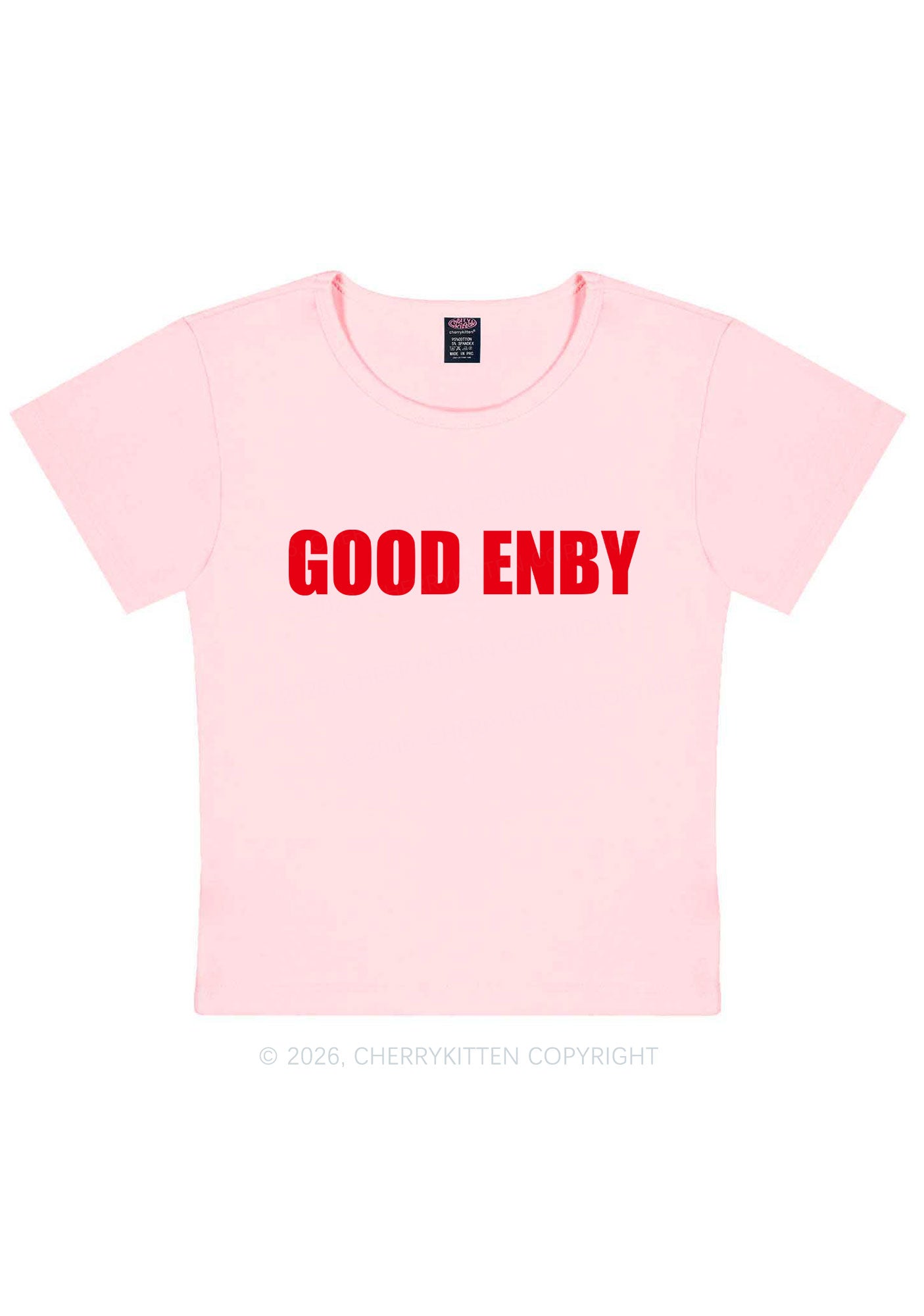 Good Enby Pride Y2K Baby Tee Cherrykitten