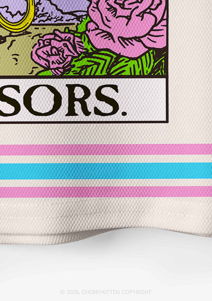 Yellow Scissors Pride Y2K Crop Sport Jersey Shirts Cherrykitten