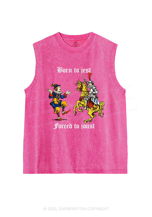 Born to Jest Forced to Joust Y2K Washed Muscle Tank Cherrykitten
