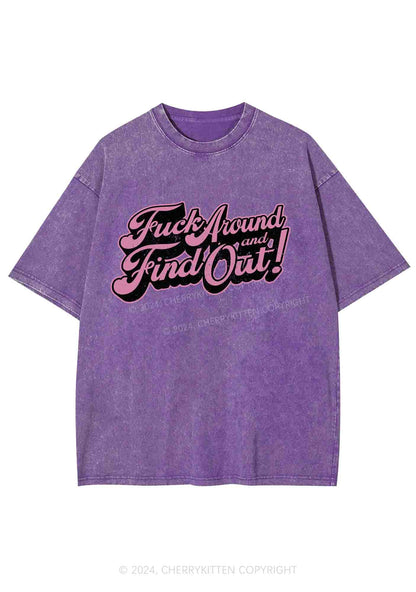 FxxK Around And Find Out Y2K Washed Tee Cherrykitten