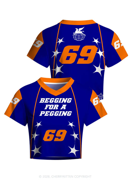 Begging For A Pegging Y2K Crop Football Jersey Shirts Cherrykitten
