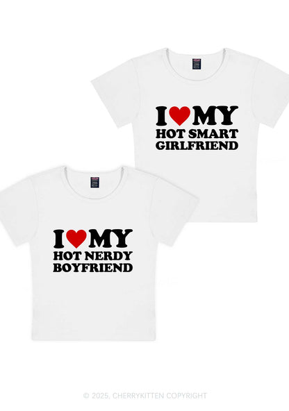 I Love My Hot Nerdy BF Y2K Valentine's Day Baby Tee Cherrykitten