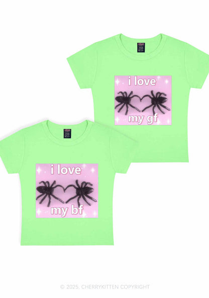 Love My Spider BF GF Y2K Valentine's Day Baby Tee Cherrykitten