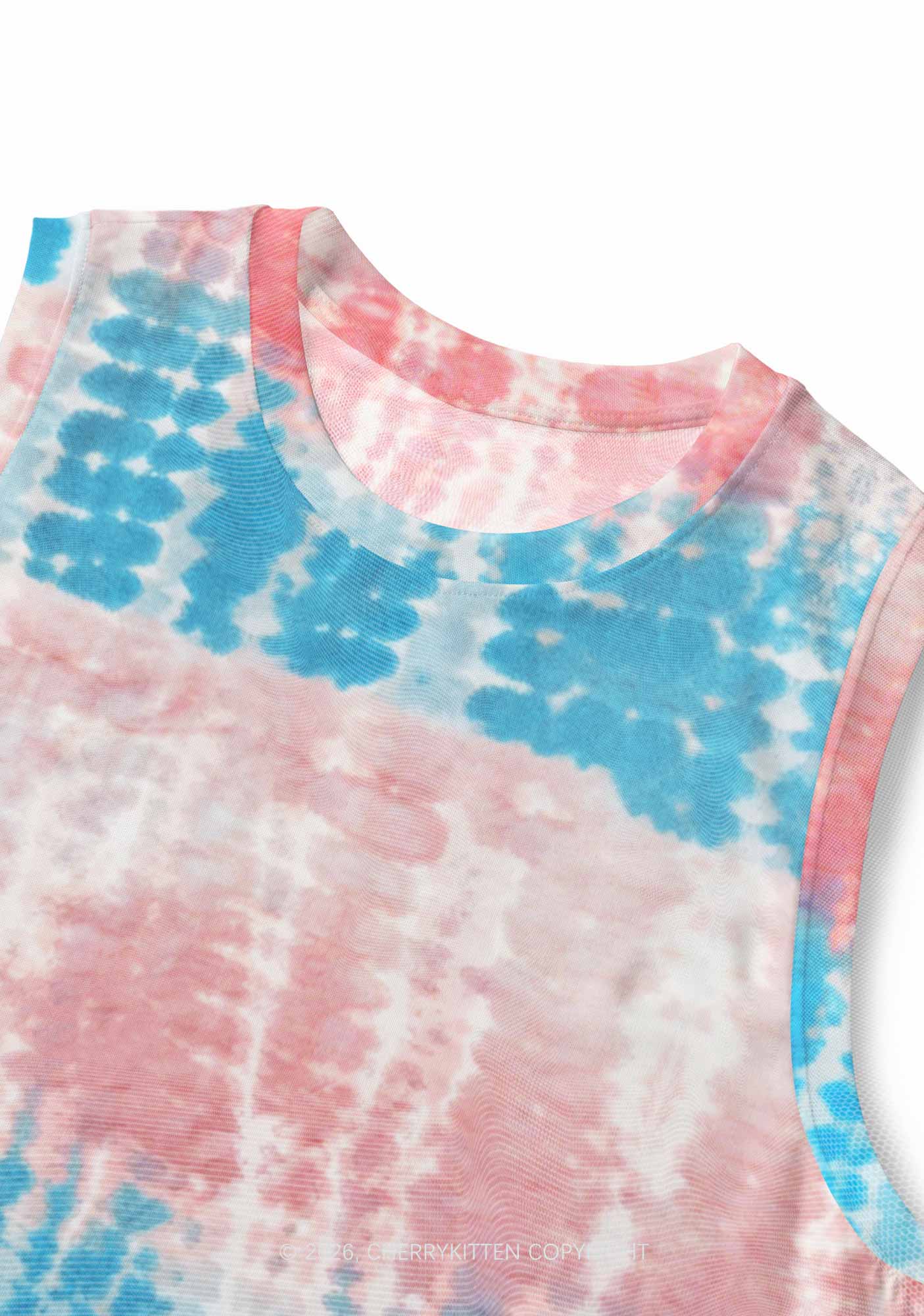 Tie Dye Trans Pride Y2K Mesh Muscle Tank Cherrykitten