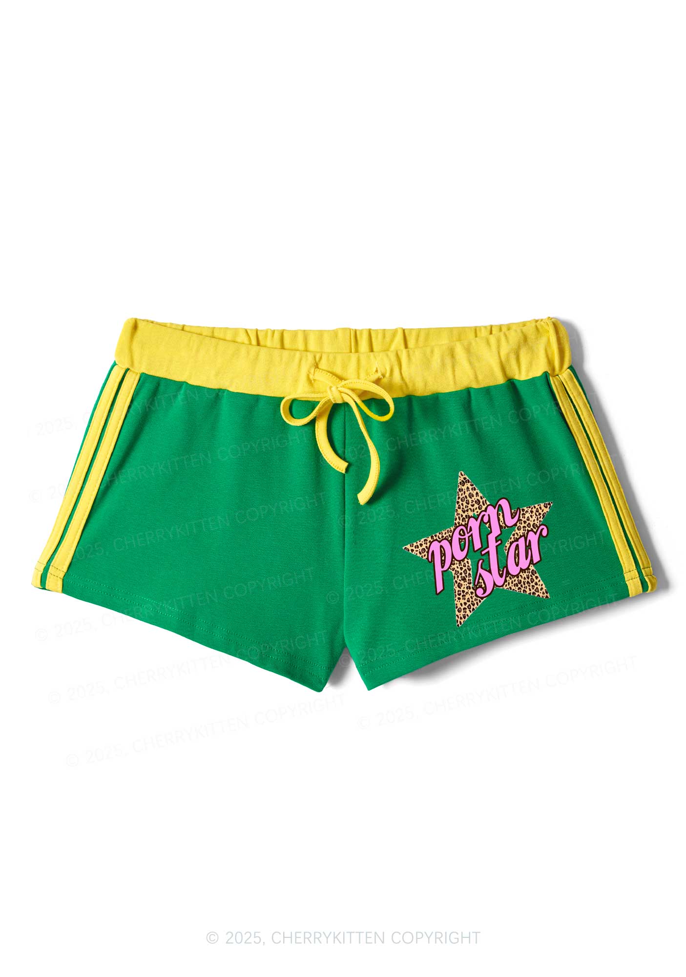 Pxrn Leopard Star Y2K Drawstring Mini Shorts Cherrykitten