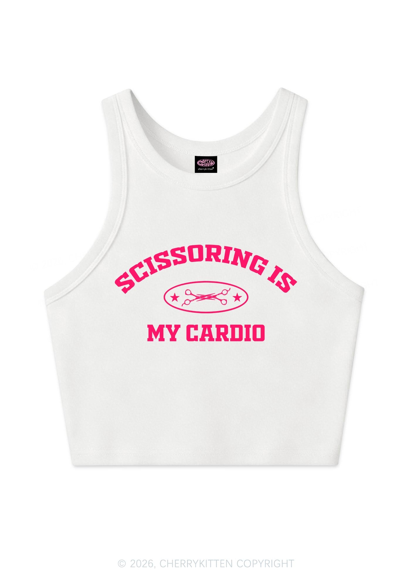 Scissoring Is My Cardio Pride Y2K Crop Tank Top Cherrykitten