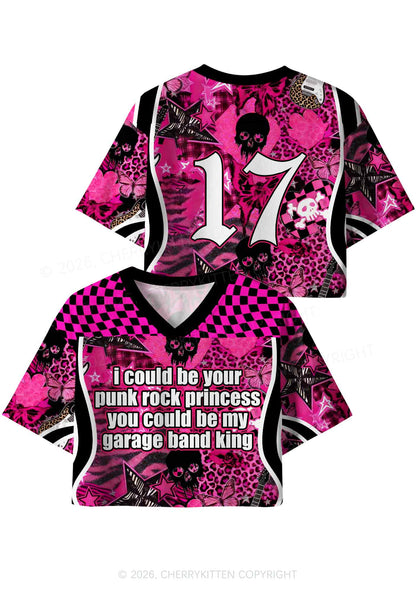 Punk Rock Princess Y2K Crop Sport Jersey Shirts Cherrykitten