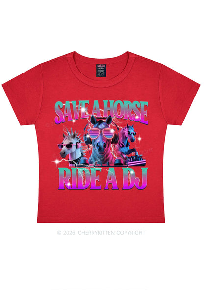 Save DJ Horse Y2K Baby Tee Cherrykitten