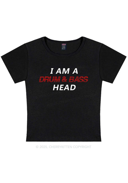 Drum Bass Head Y2K Baby Tee Cherrykitten