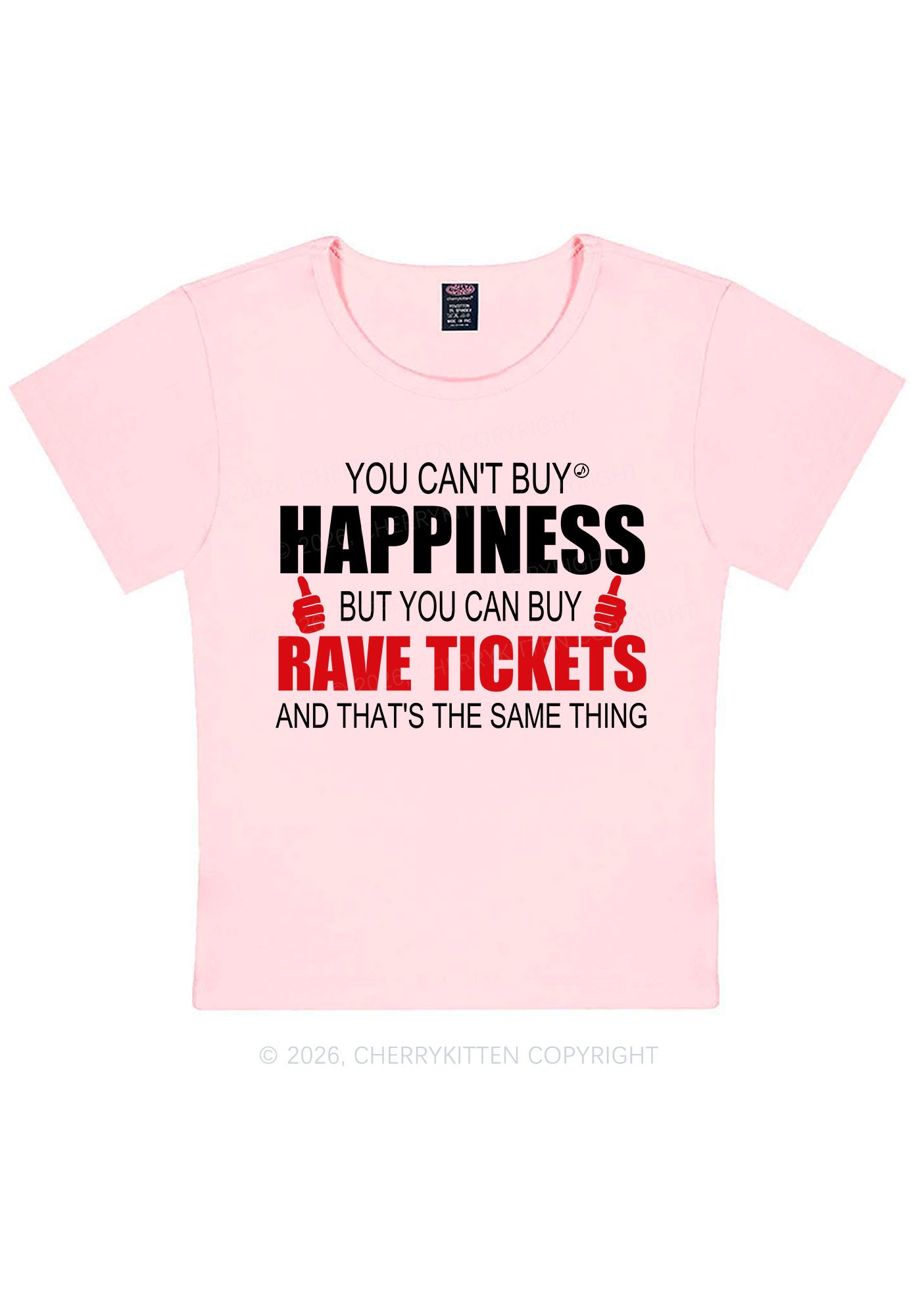 Happiness Rave Tickets Y2K Baby Tee Cherrykitten