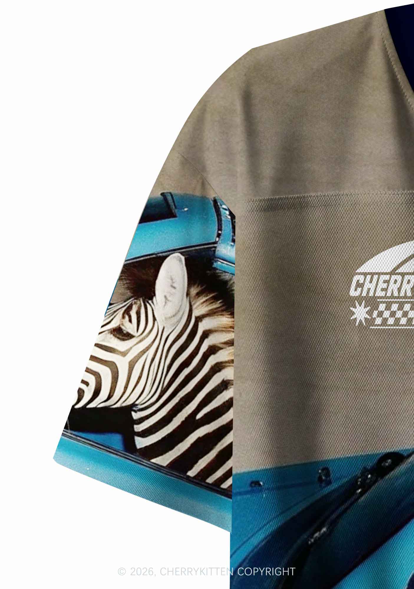 Zebra Driver Y2K Crop Sport Jersey Shirts Cherrykitten