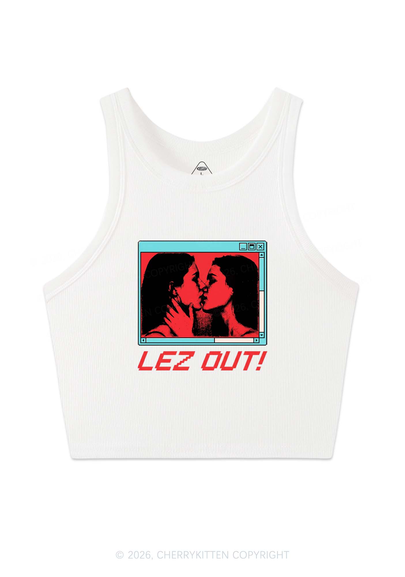 Lez Out Pride Y2K Crop Tank Top Cherrykitten