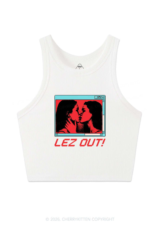 Lez Out Pride Y2K Crop Tank Top Cherrykitten