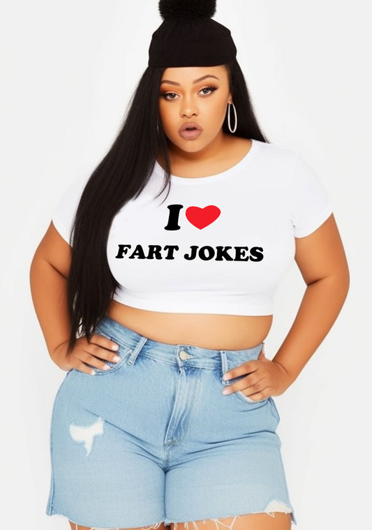 Curvy I Love Fxrt Jokes Baby Tee