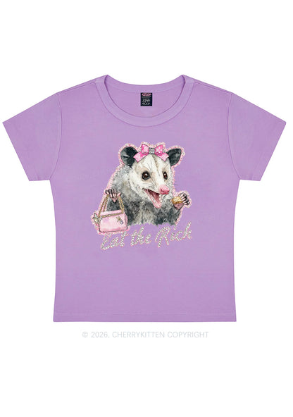 Eat The Rich Possum Y2K Baby Tee Cherrykitten