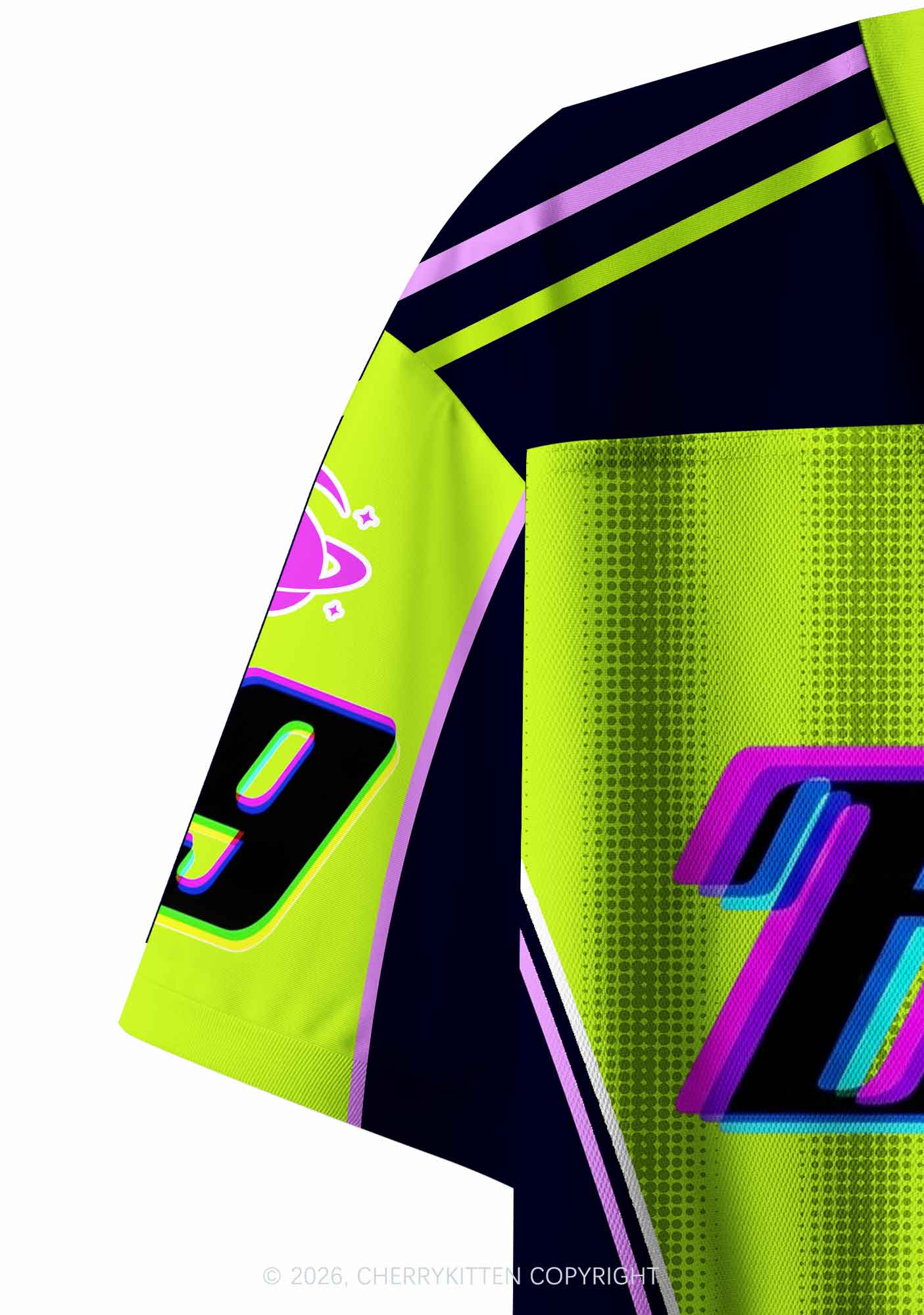 Green Bass Slxt Y2K Crop Sport Jersey Shirts Cherrykitten