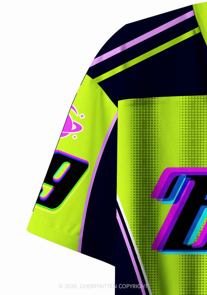 Green Bass Slxt Y2K Crop Sport Jersey Shirts Cherrykitten