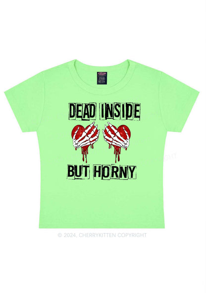 Dead Inside But Hxrny Y2K Valentine's Day Baby Tee Cherrykitten