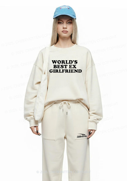 Best Ex Girlfriend Y2K Fleece Sweatshirts Set Cherrykitten
