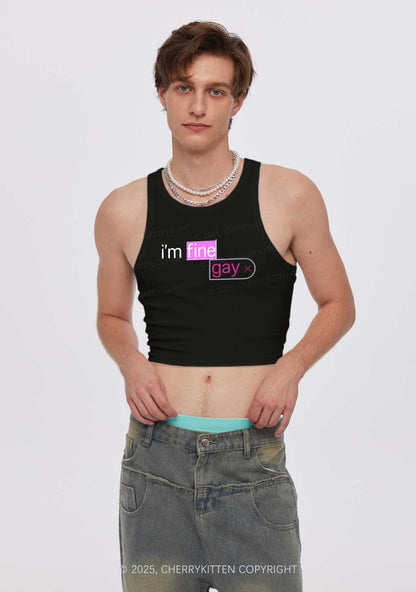 Im Fine Gay Pride Y2K Crop Tank Top Cherrykitten